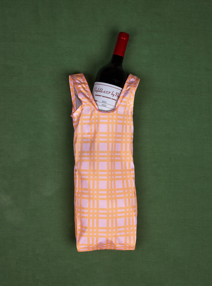 Reusable Bottle Bag (Checkered Sunset)