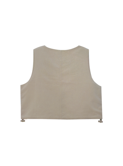 Multi-Way Vest Top (Seersucker Taupe)