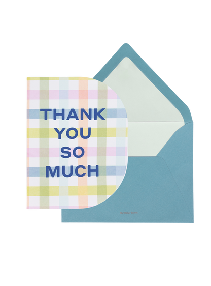 Thank You So Much Gingham Greeting Card