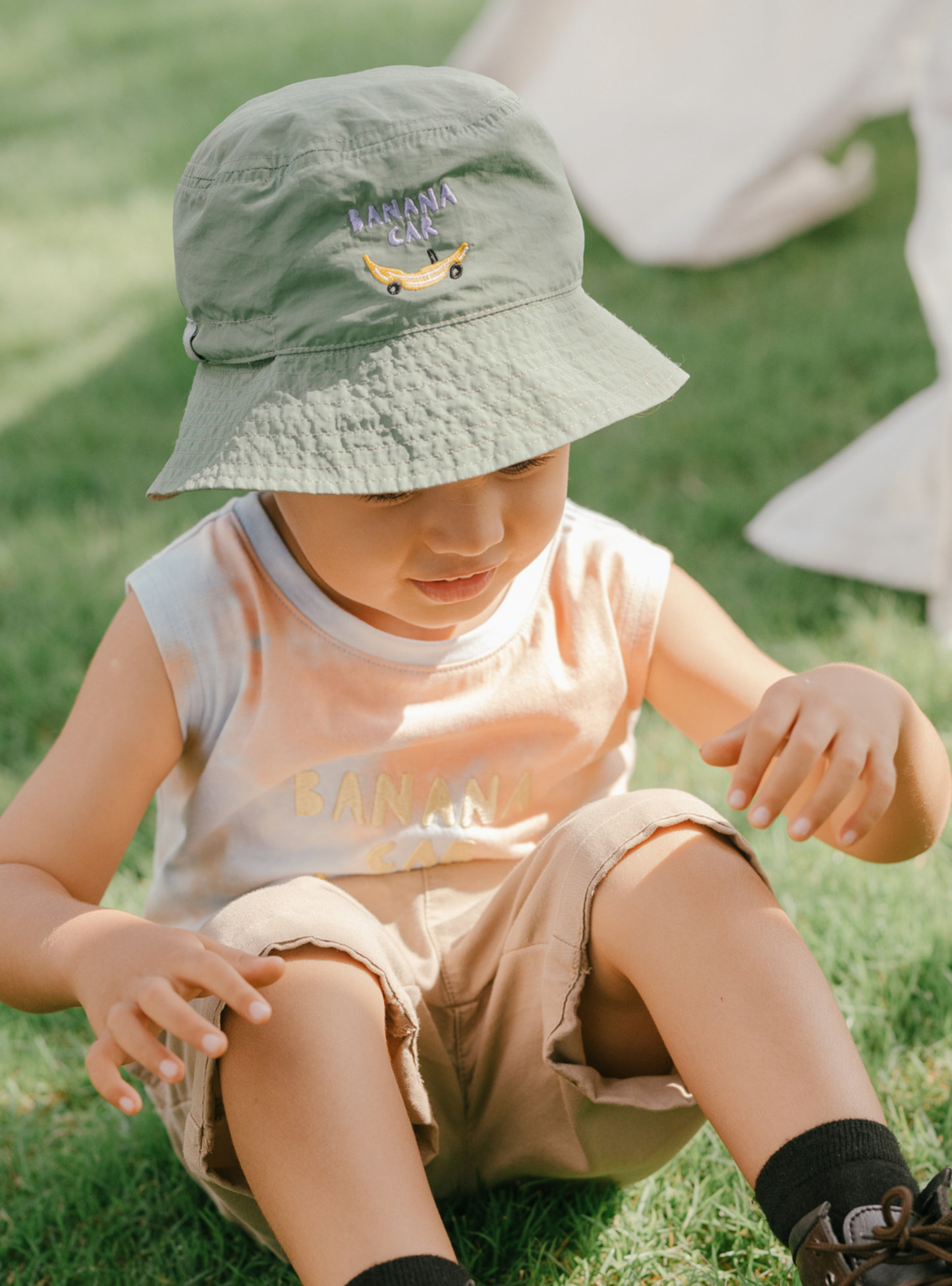 Kids Pocket Bucket Hat (Banana Car)