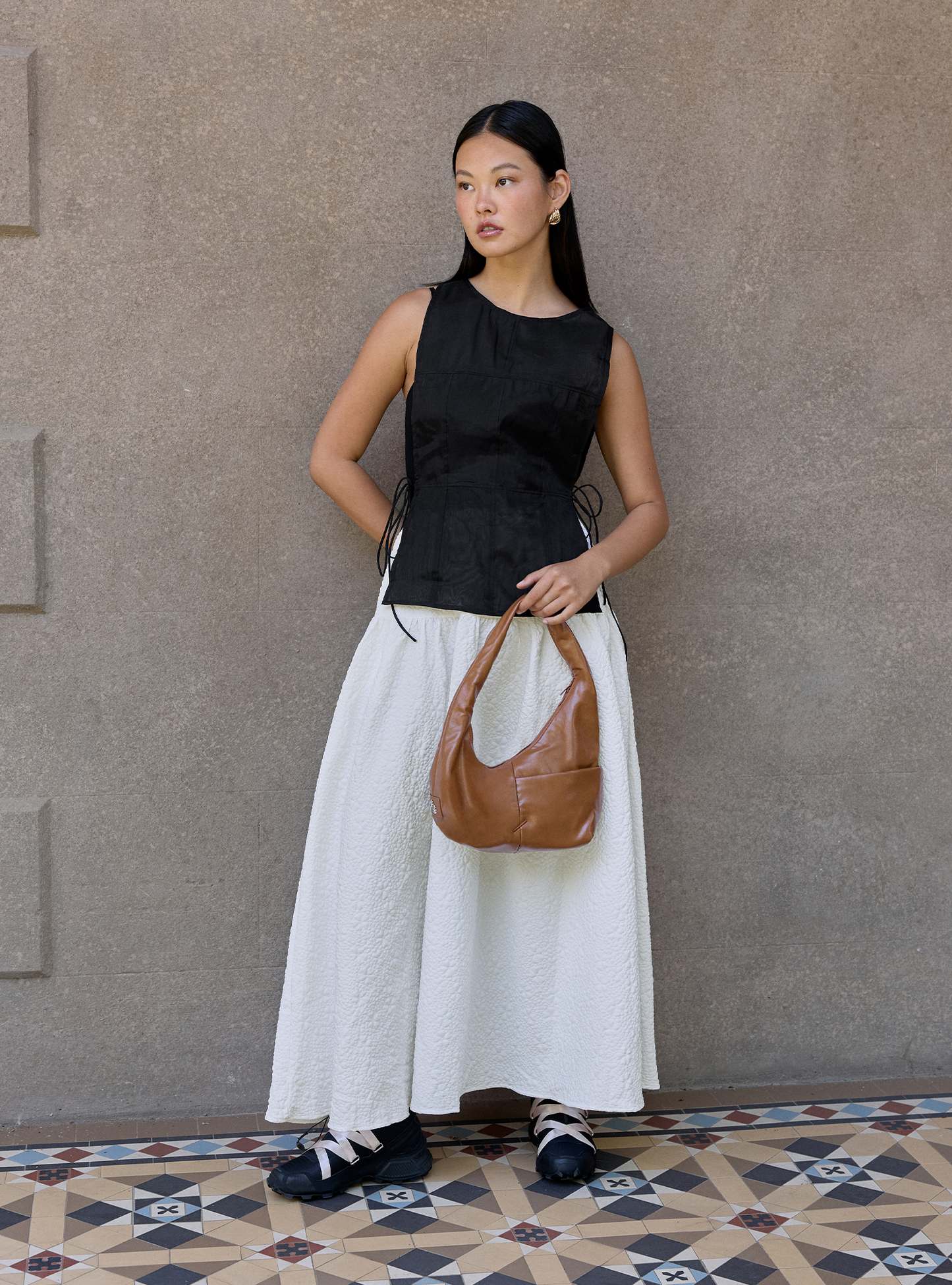 Field Gathered Skirt (Alabaster)
