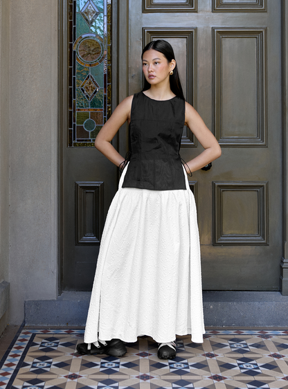 Field Gathered Skirt (Alabaster)
