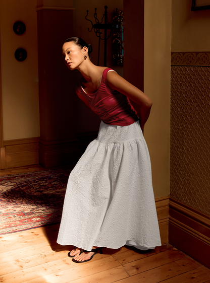 Field Gathered Skirt (Alabaster)