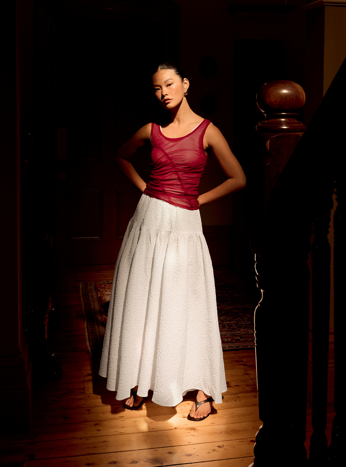 Field Gathered Skirt (Alabaster)