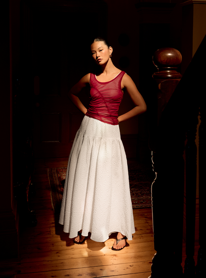 Field Gathered Skirt (Alabaster)