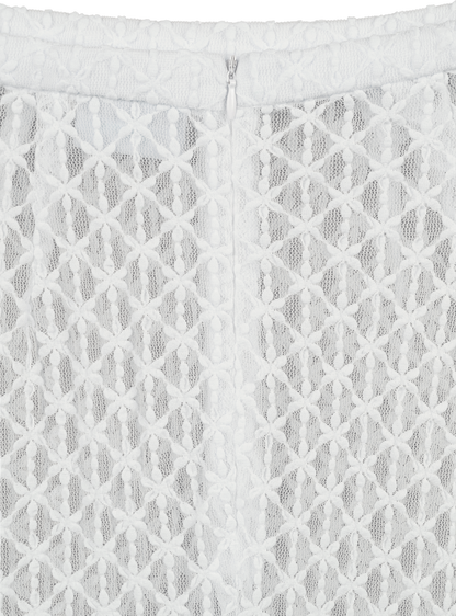 Lace Column Skirt (Eggshell)