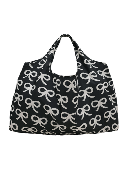 Large Reusable Tote (Ribbons Black)