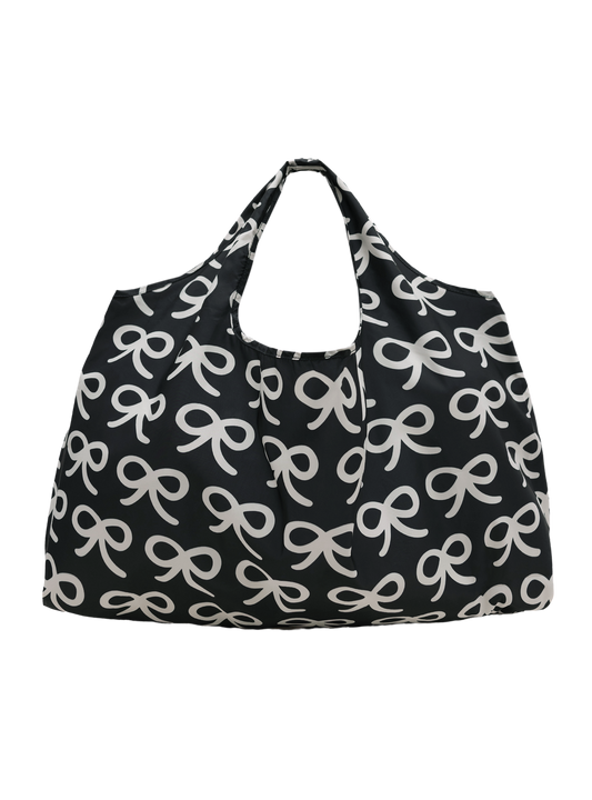 Large Reusable Tote (Ribbons Black)