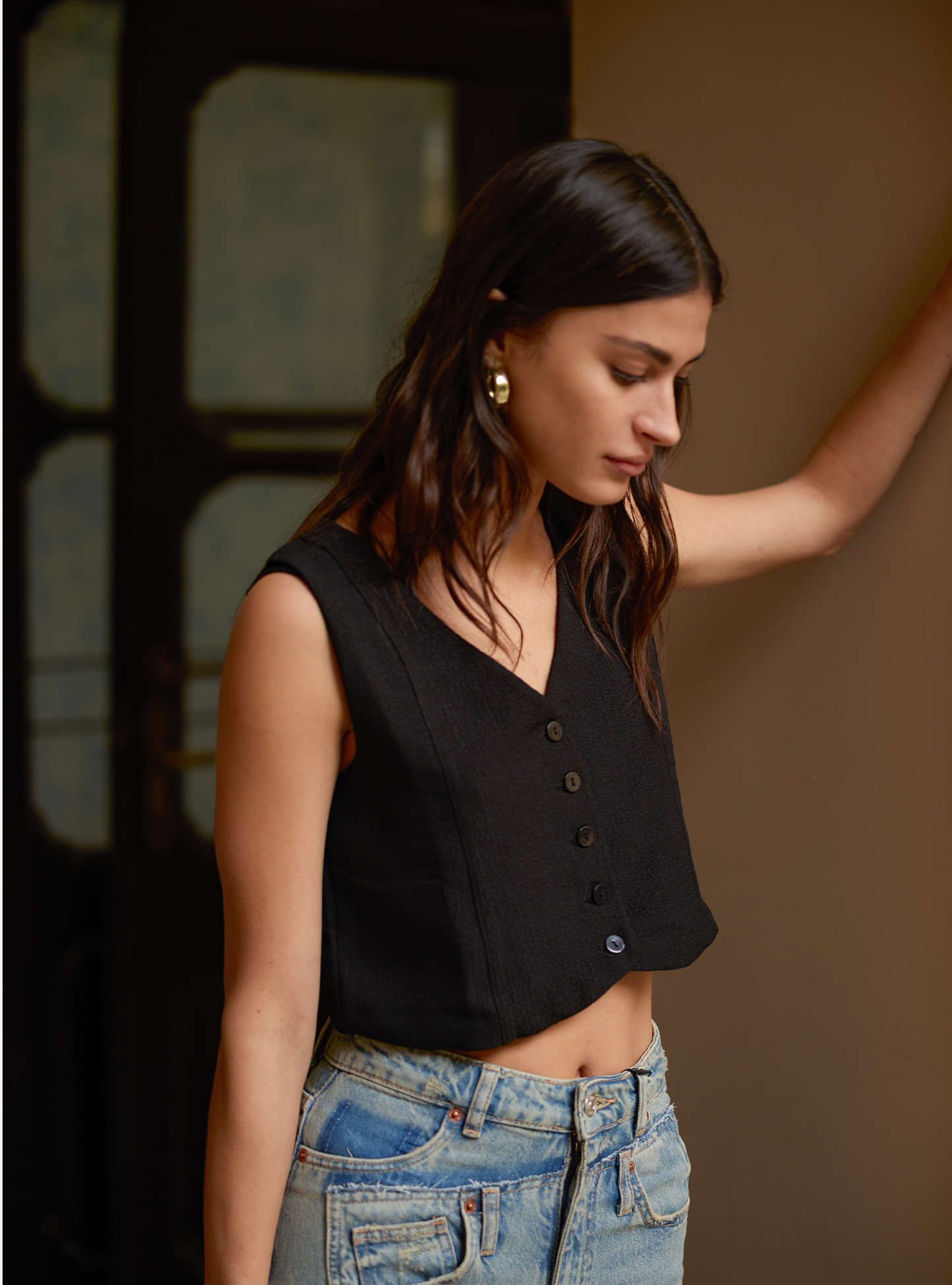 Multi-Way Vest Top (Seersucker Nori)