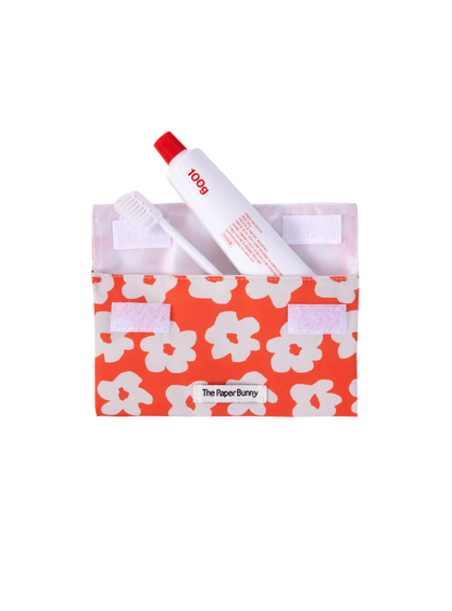 Mini Pocket Pouch (Daisies Scarlet)