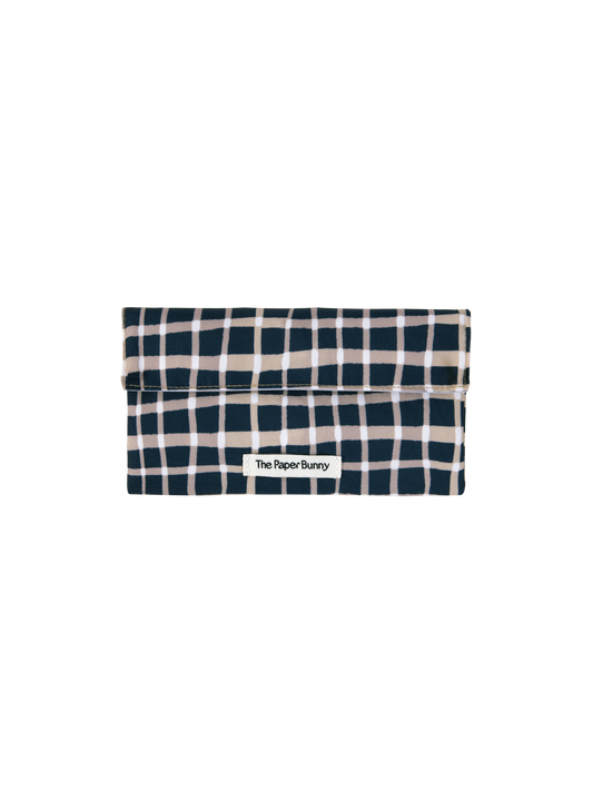 Mini Pocket Pouch (Plaid Navy)