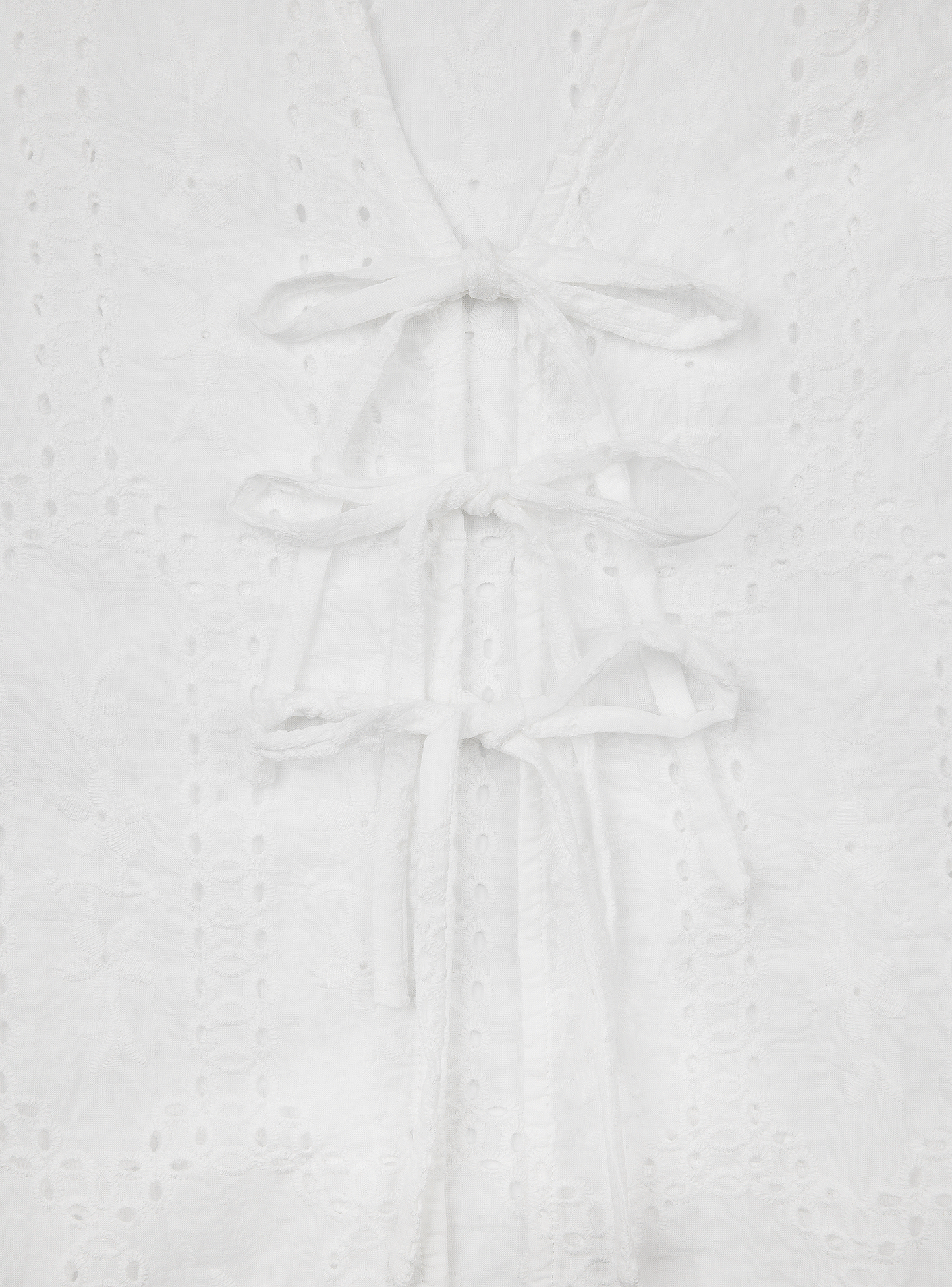 Relaxed Tie Vest (Broderie White)