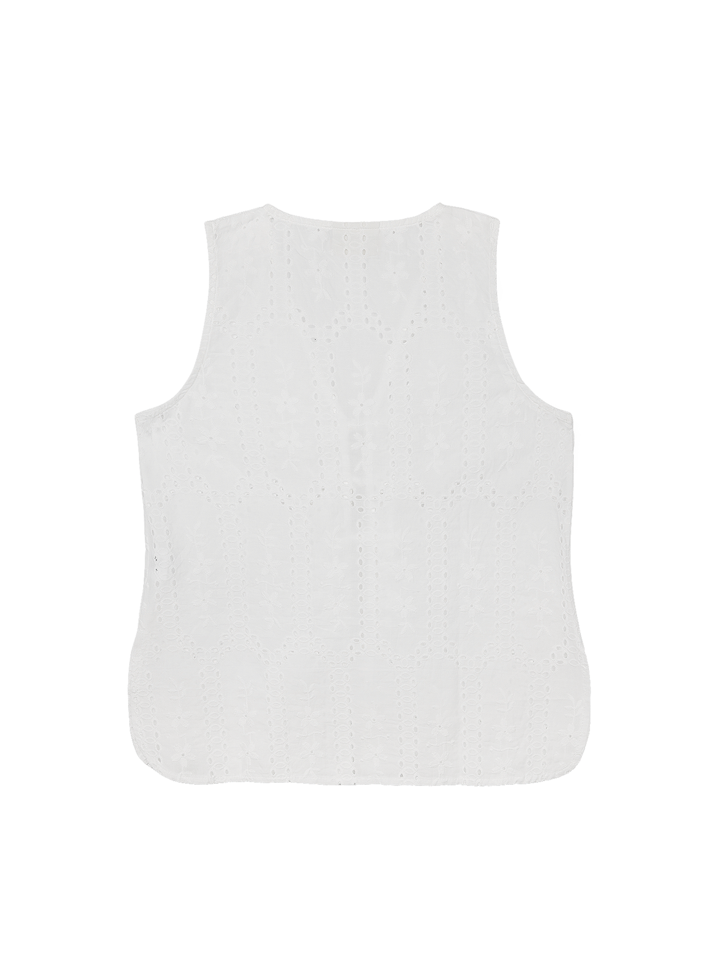 Relaxed Tie Vest (Broderie White)