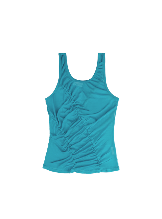 Sheer Ruched Tank (Electric)