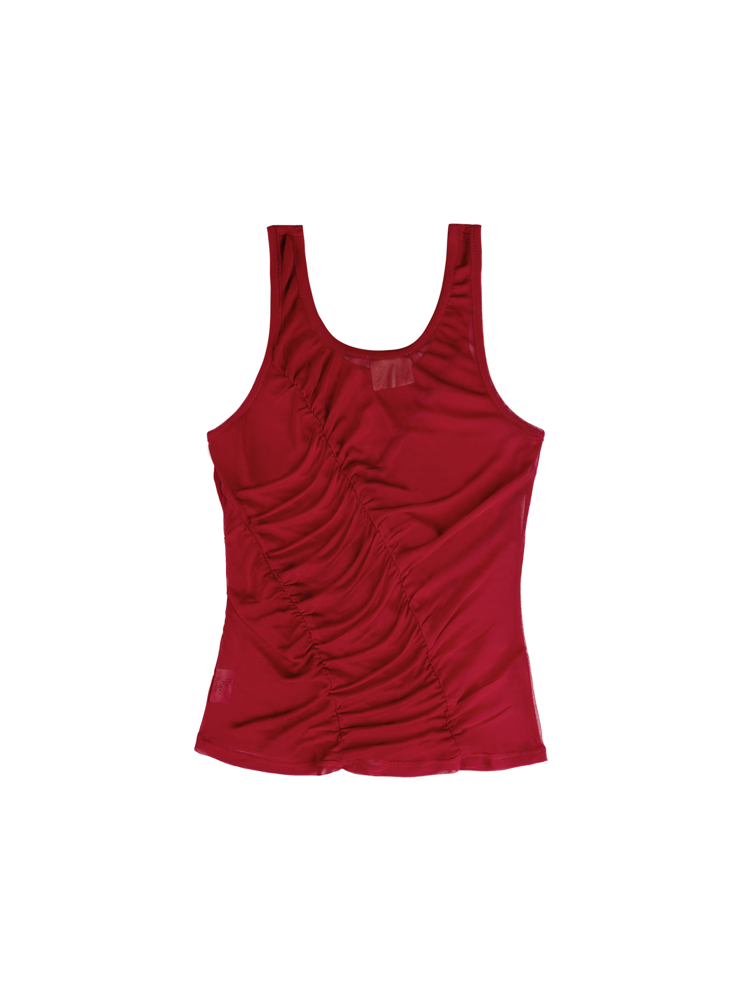 Sheer Ruched Tank (Ruby)