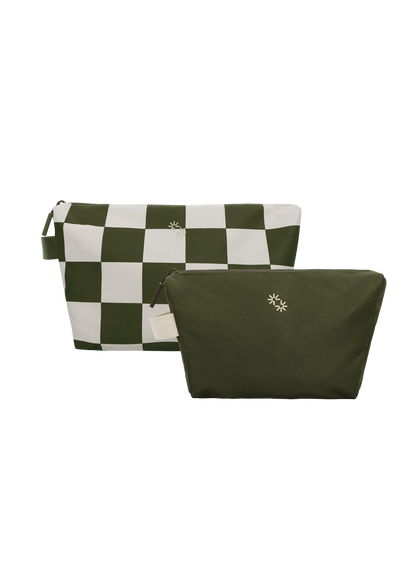 Travel Pouches (Checkerboard Olive)