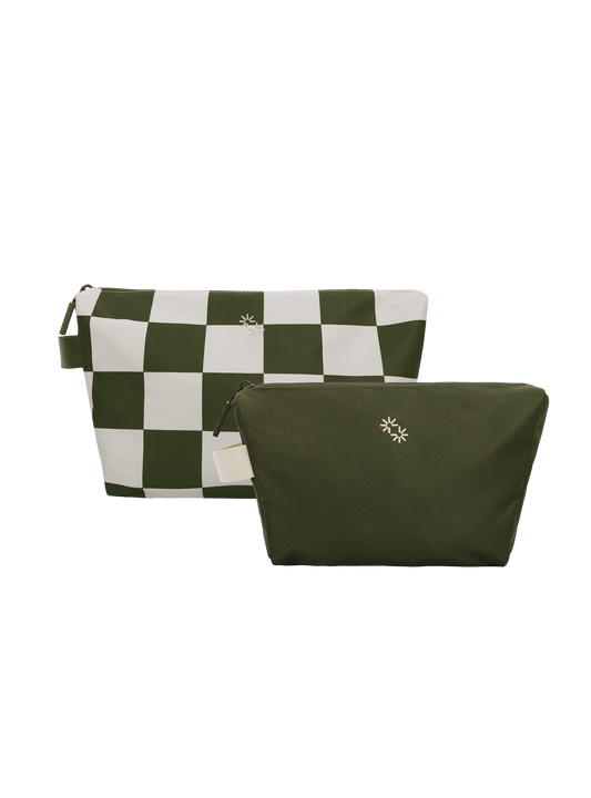 Travel Pouches (Checkerboard Olive)